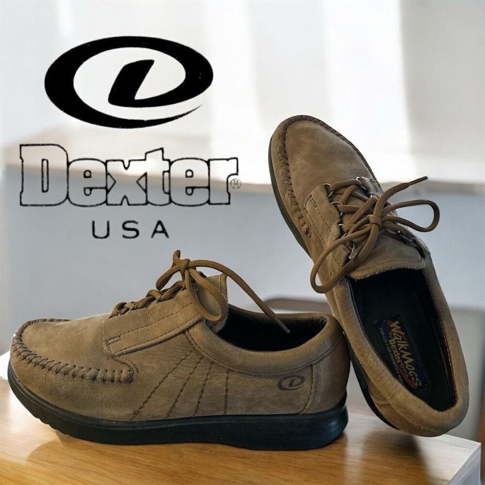 Dexter WalkMocs Soft Brown Leather Walking Hiking Lace Up Comfortable Shoes